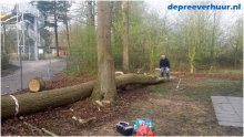 Boom rooien met telescoopkraan