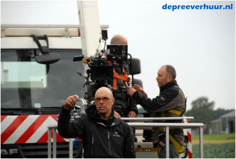 Filmopnames met hoogwerker